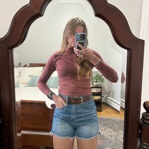 Pink Long Sleeve Turtleneck Shirt